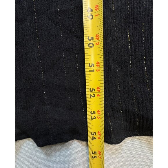 A New Day Womens Maxi Dress Size XS Black Gold  Metallic Stripes Sleeveless - Picture 9 of 16